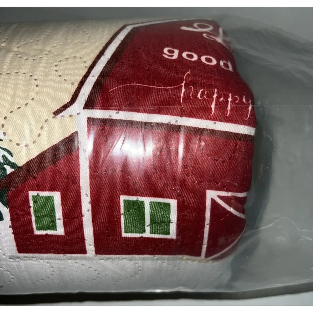 Vintage 3 Pcs King Merry Christmas Quilt Set Festive Bedspread‎ Rustic Farmhouse